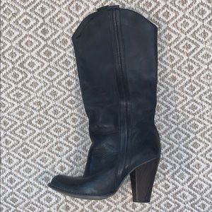 Leather western boots